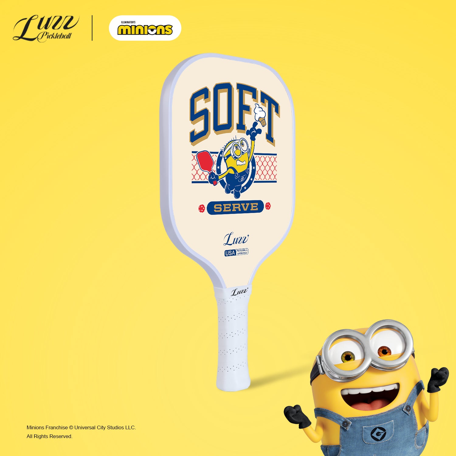 Luzzpickleball Minions Serve Original Paddle (16mm) T700 Carbon Fiber
