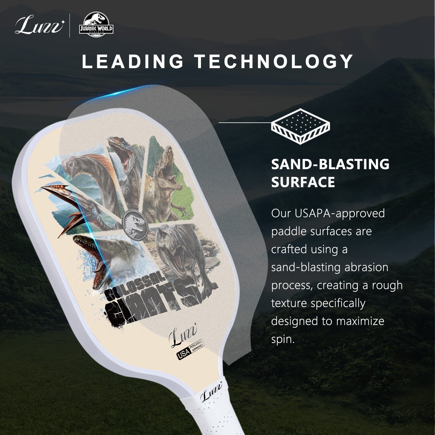Luzzpickleball Colossal Giants Original Paddle (16mm) T700 Carbon Fiber