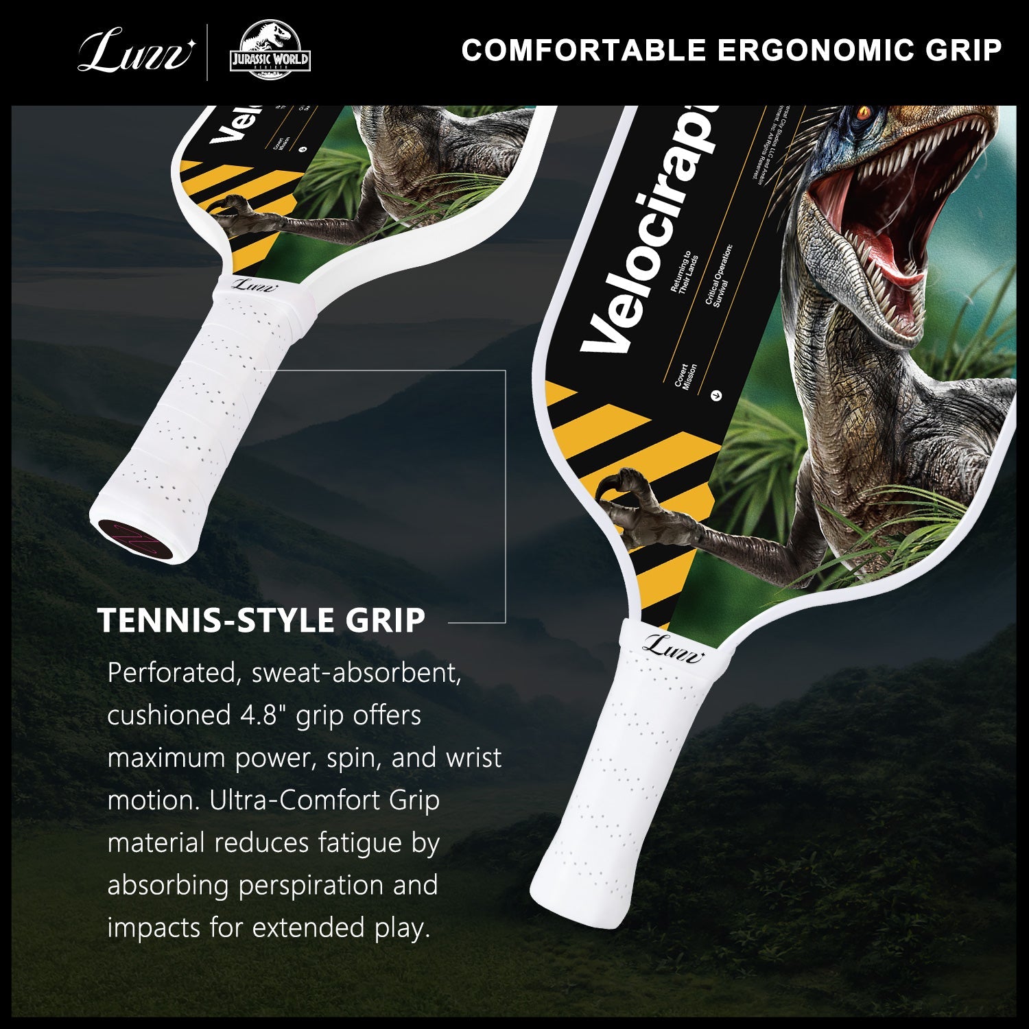 Luzzpickleball Velociraptor Original Paddle (16mm) T700 Carbon Fiber