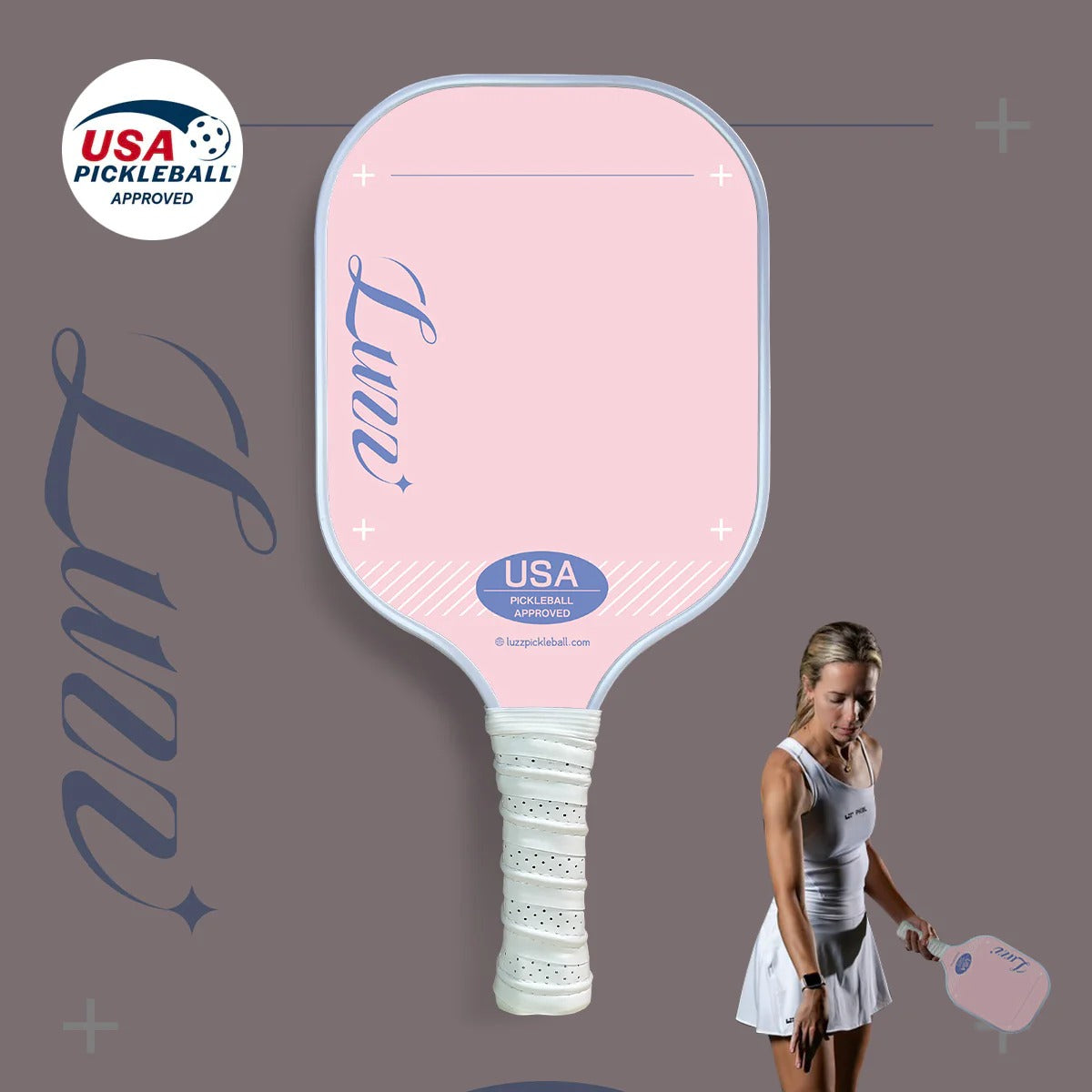 Luzzpickleball Pink Original Paddle (16mm) T700 Carbon Fiber