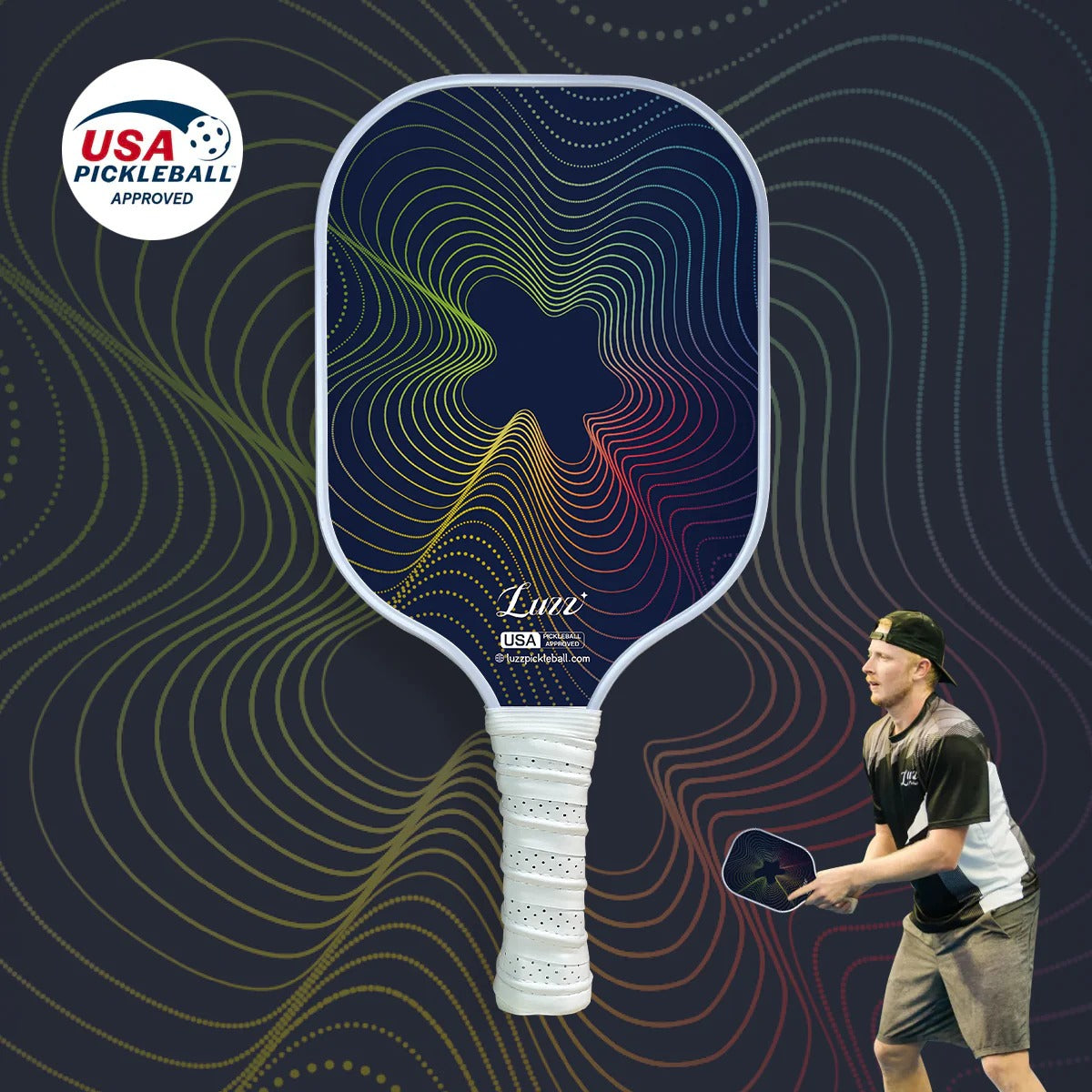 Luzzpickleball WaveStrike Original Paddle (16mm) T700 Carbon Fiber