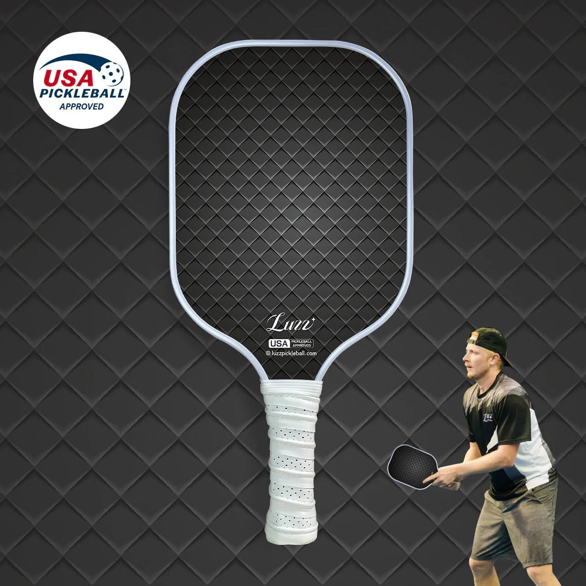 Luzzpickleball Dark Original Paddle (16mm) T700 Carbon Fiber